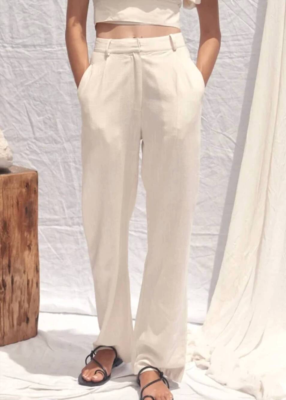 NEW ALL THAT REMAINS cairo trousers pant in ivory